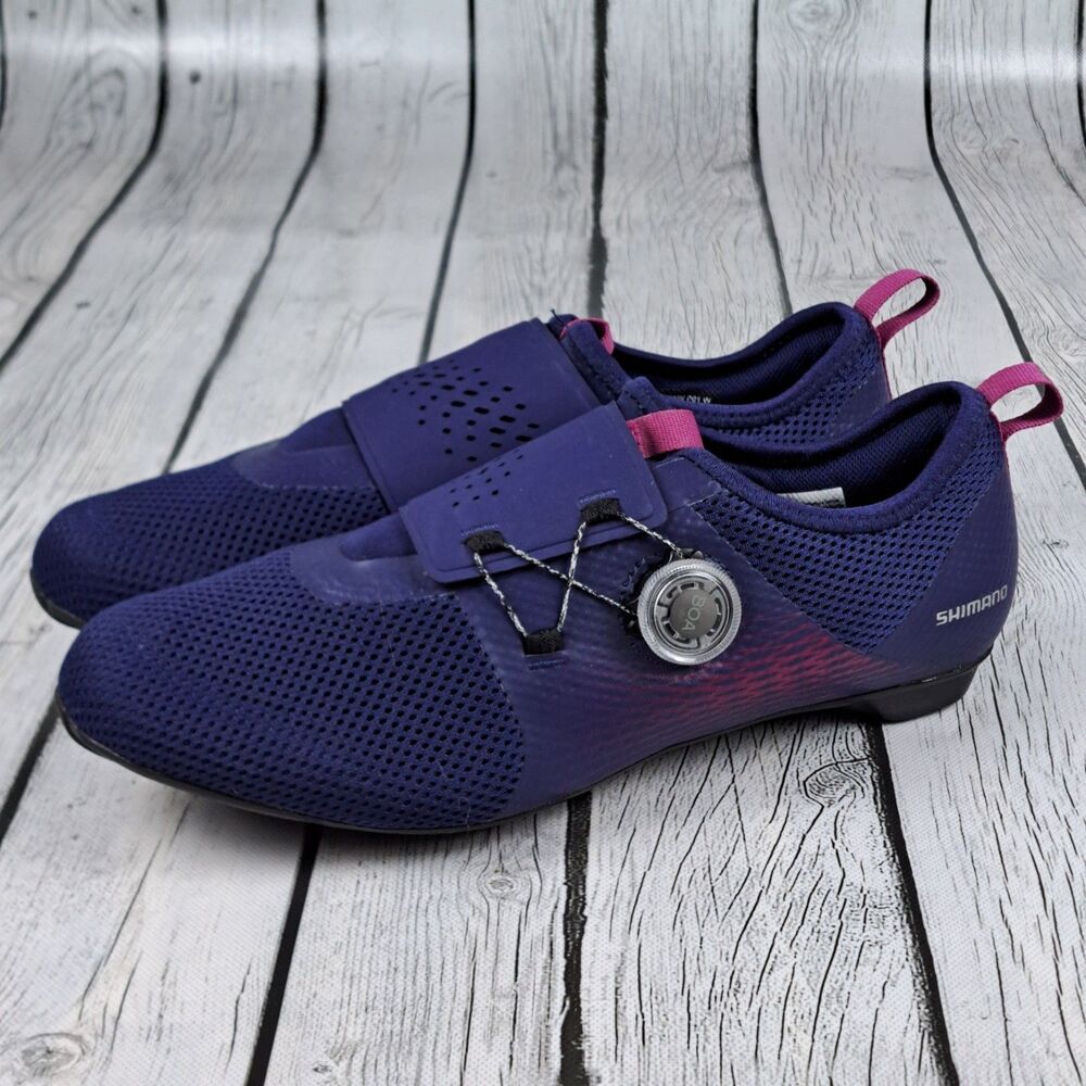 Shimano IC5 Indoor Cycling Spin Shoes Womens 9.5 Boa Dial Lace Up Purple